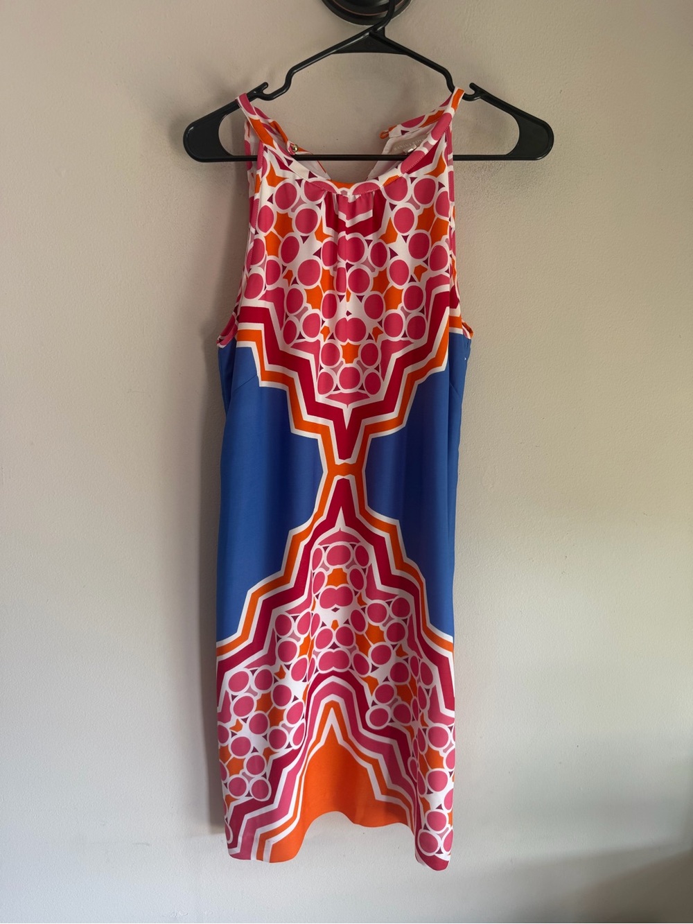 Banana Republic Geo-Print Mini Dress in Blue, Pink & Orange